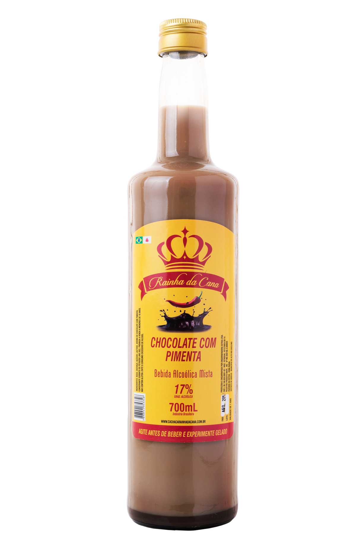 imagem de CACHAÇA RAINHA DA CANA CHOCOLATE COM PIMENTA 700ML