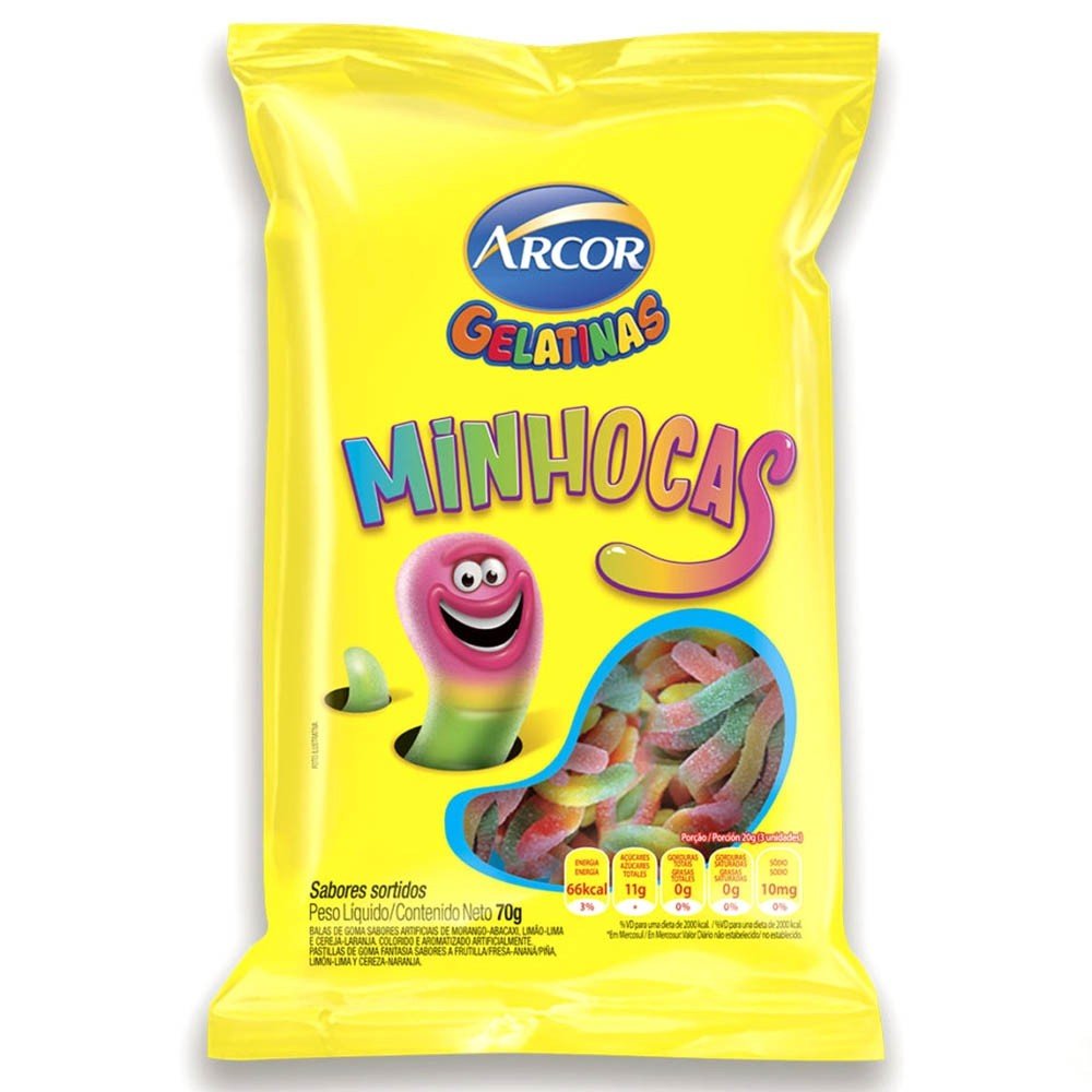 imagem de GELATINAS MINHOCAS ARCOR 70G