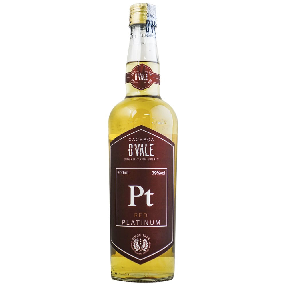 imagem de CACHAÇA DVALE PT PLATINUM RED 700ML 39%